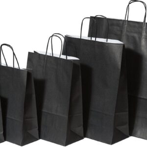 cc80bb4365691429e3679a7bc095eb37 Sac Papier Noir Premium à Poignées Torsadées
